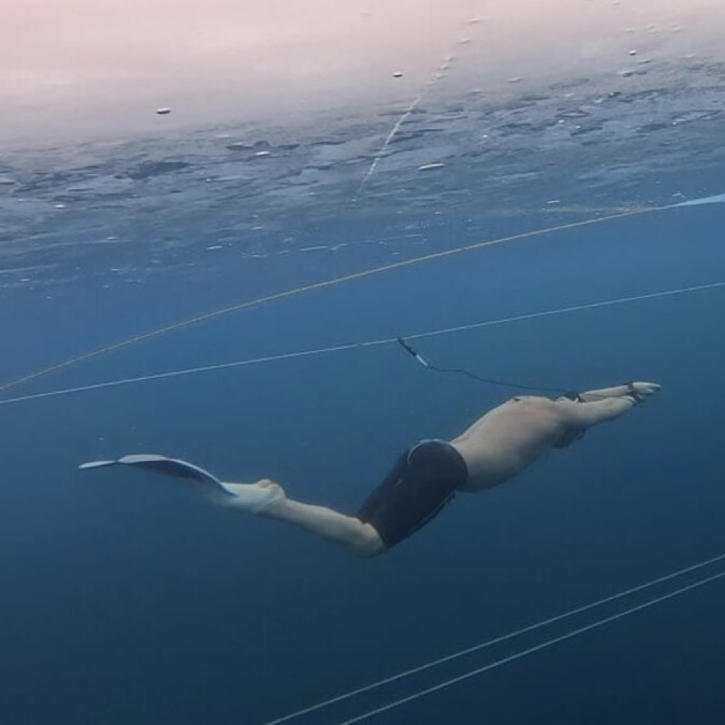 Stato di flow: Luca Casalini durante il record mondiale di apnea Stato di flow: Luca Casalini durante il record mondiale di apnea